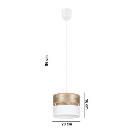 Candelabro suspenso LIMA 1xE27/60W/230V dourado/branco