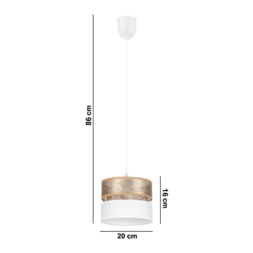 Candelabro suspenso LIMA 1xE27/60W/230V dourado/branco