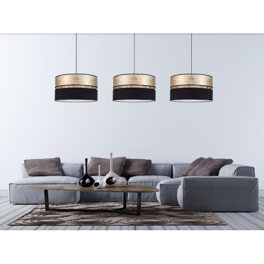 Candelabro suspenso LIMA 1xE27/60W/230V dourado/preto