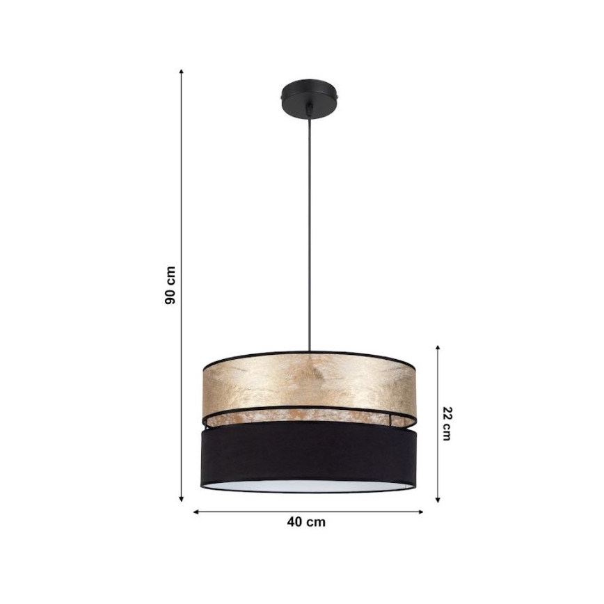 Candelabro suspenso LIMA 1xE27/60W/230V dourado/preto