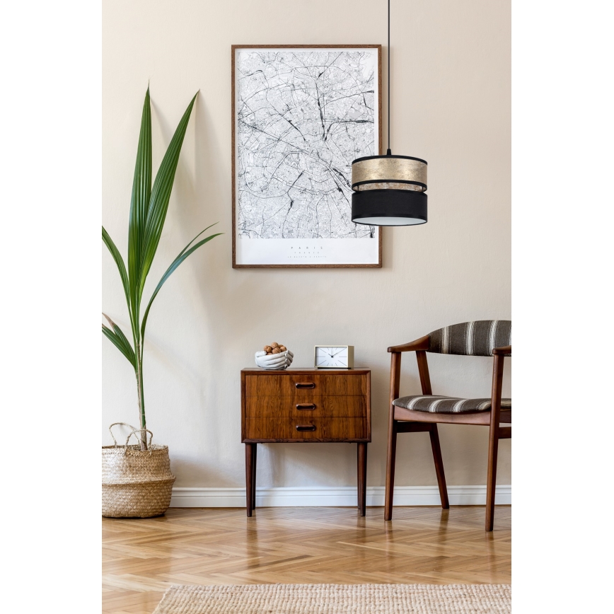 Candelabro suspenso LIMA 1xE27/60W/230V dourado/preto