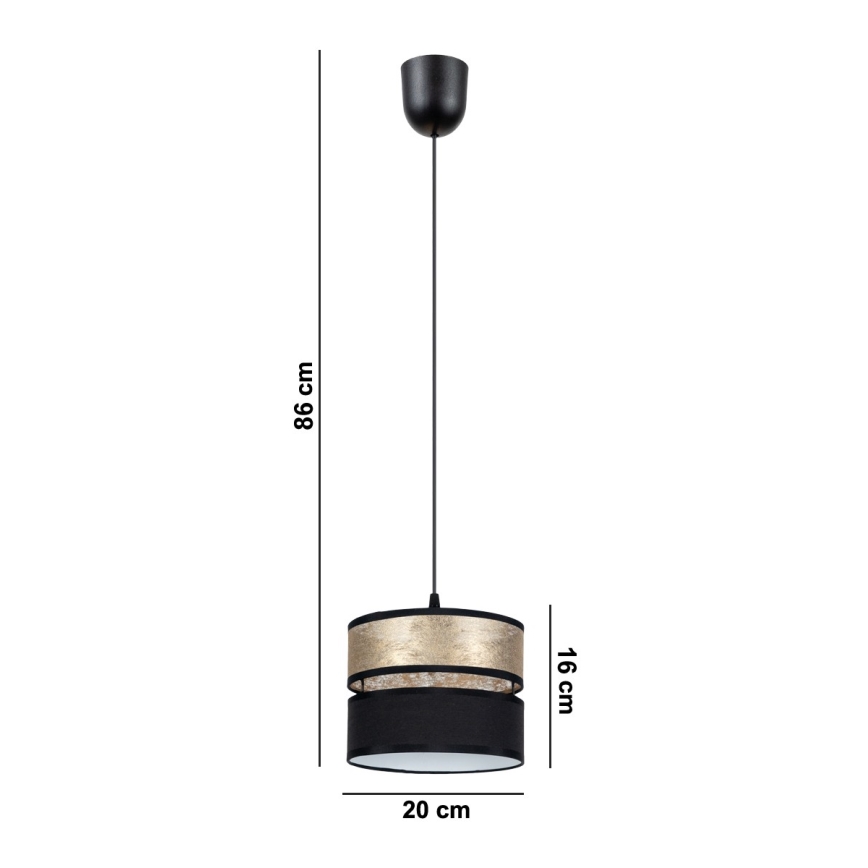 Candelabro suspenso LIMA 1xE27/60W/230V dourado/preto