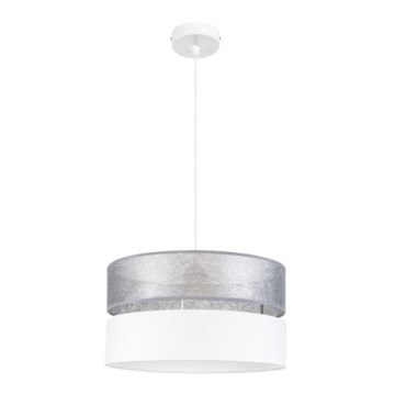 Candelabro suspenso LIMA 1xE27/60W/230V prateado/branco
