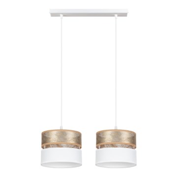 Candelabro suspenso LIMA 2xE27/60W/230V dourado/branco