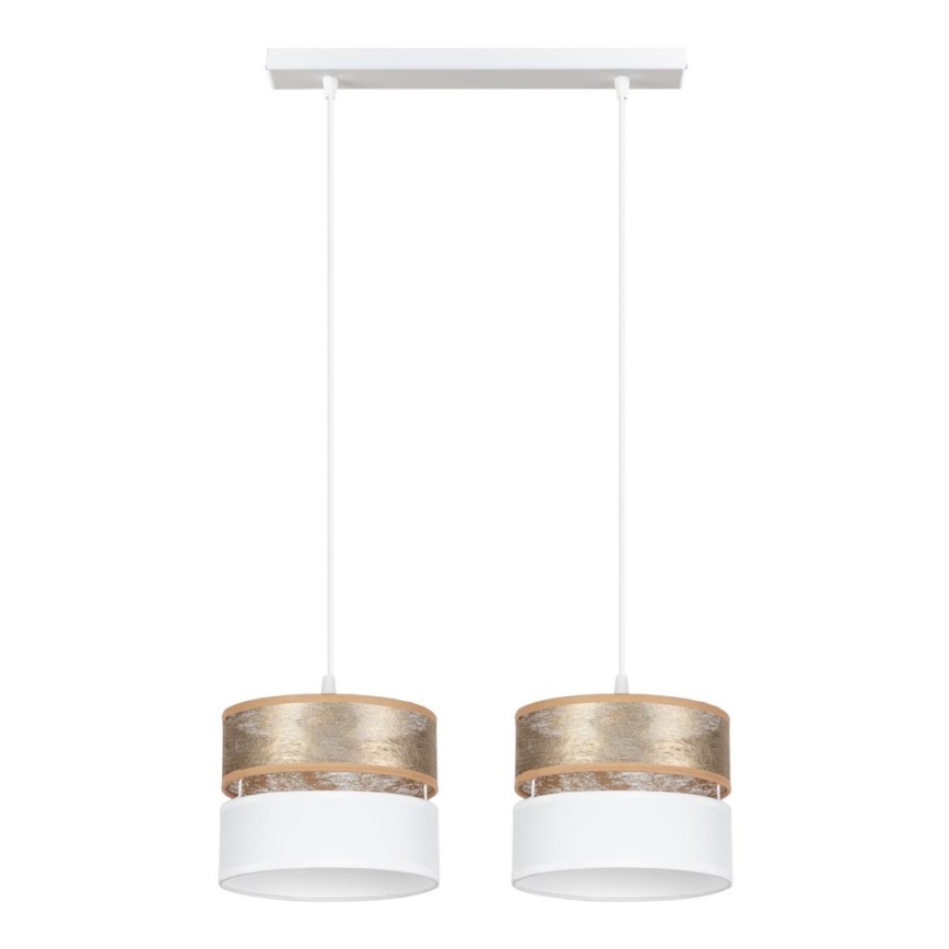 Candelabro suspenso LIMA 2xE27/60W/230V dourado/branco