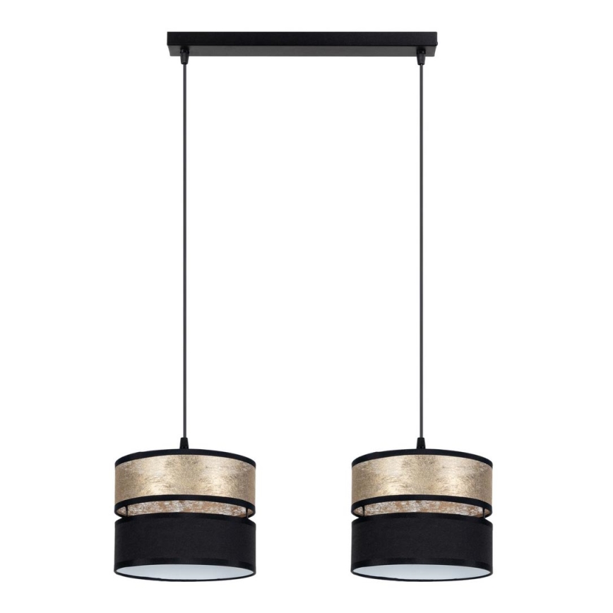 Candelabro suspenso LIMA 2xE27/60W/230V dourado/preto
