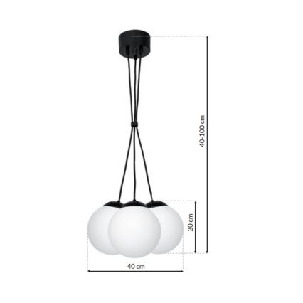 Candelabro suspenso LIMA 3xE14/40W/230V