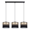Candelabro suspenso LIMA 3xE27/60W/230V dourada/preto