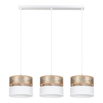 Candelabro suspenso LIMA 3xE27/60W/230V dourado/branco