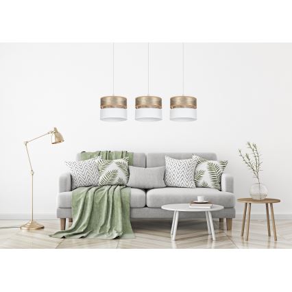 Candelabro suspenso LIMA 3xE27/60W/230V dourado/branco