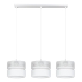Candelabro suspenso LIMA 3xE27/60W/230V prateado/branco