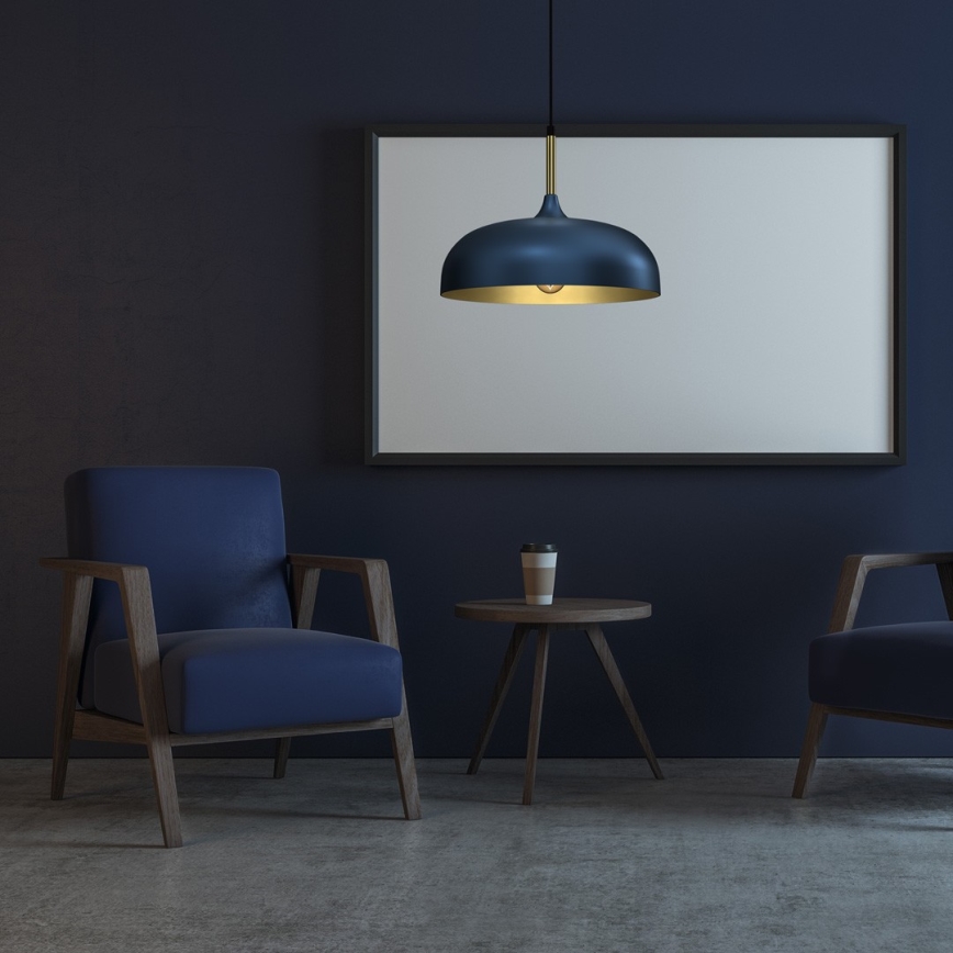 Candelabro suspenso LINCOLN 1xE27/60W/230V d. 35 cm azul