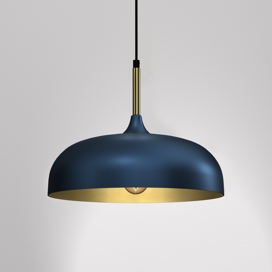 Candelabro suspenso LINCOLN 1xE27/60W/230V d. 35 cm azul