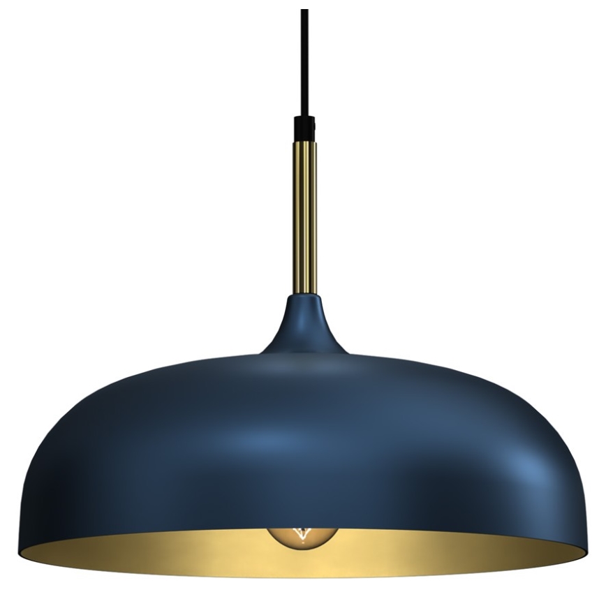Candelabro suspenso LINCOLN 1xE27/60W/230V d. 35 cm azul