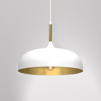 Candelabro suspenso LINCOLN 1xE27/60W/230V d. 35 cm branco