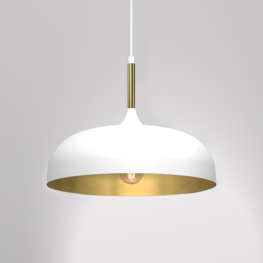 Candelabro suspenso LINCOLN 1xE27/60W/230V d. 35 cm branco