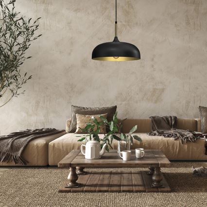 Candelabro suspenso LINCOLN 1xE27/60W/230V d. 35 cm preto