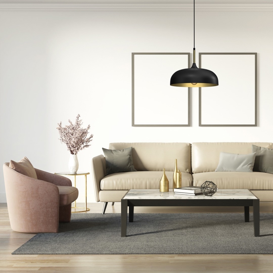 Candelabro suspenso LINCOLN 1xE27/60W/230V d. 35 cm preto