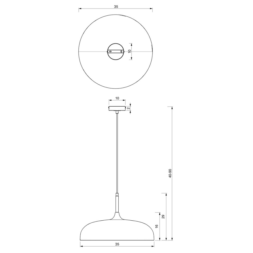 Candelabro suspenso LINCOLN 1xE27/60W/230V d. 35 cm preto