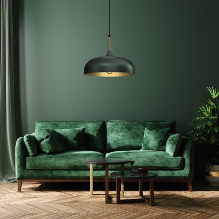 Candelabro suspenso LINCOLN 1xE27/60W/230V d. 35 cm verde
