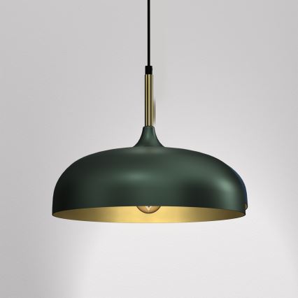 Candelabro suspenso LINCOLN 1xE27/60W/230V d. 35 cm verde
