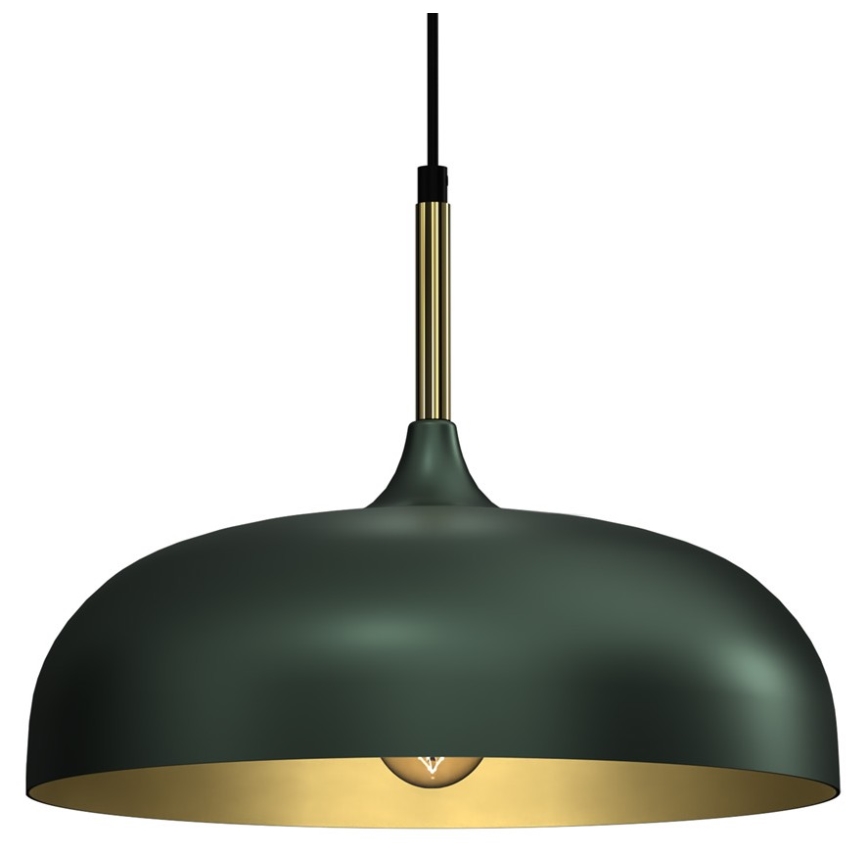 Candelabro suspenso LINCOLN 1xE27/60W/230V d. 35 cm verde
