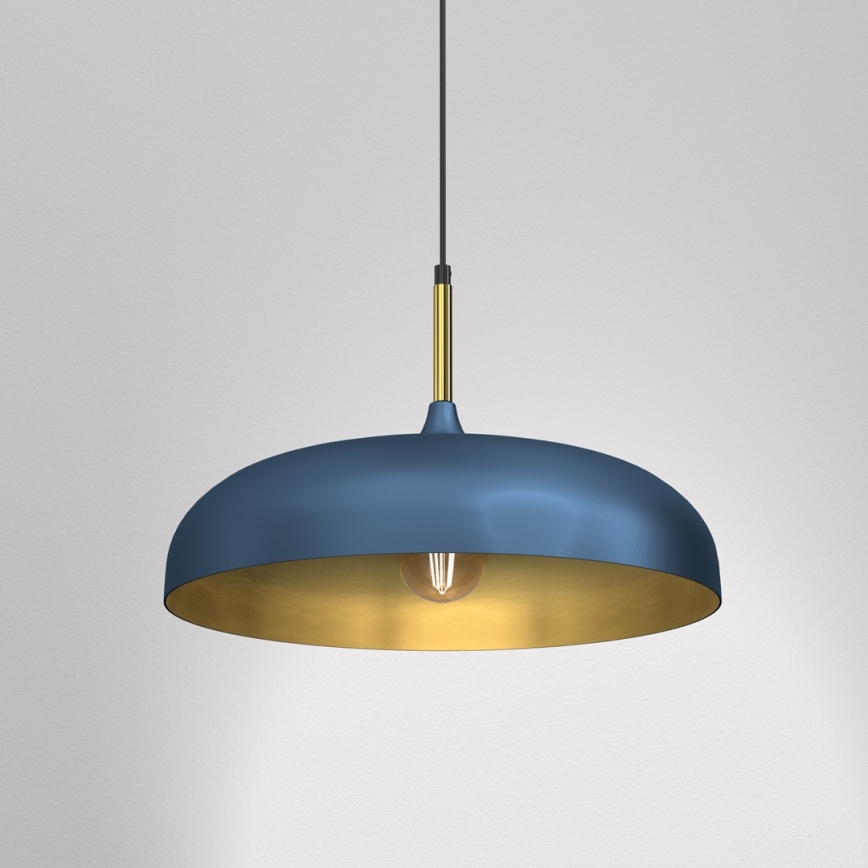 Candelabro suspenso LINCOLN 1xE27/60W/230V d. 45 cm azul