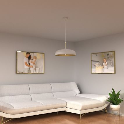 Candelabro suspenso LINCOLN 1xE27/60W/230V d. 45 cm branco