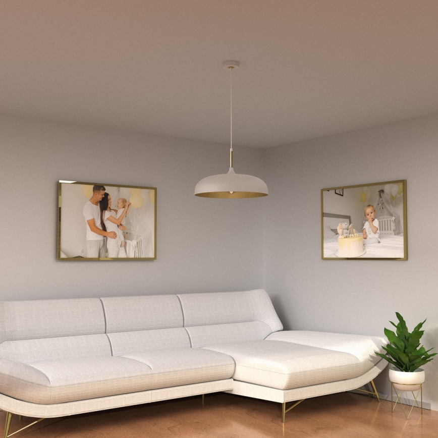 Candelabro suspenso LINCOLN 1xE27/60W/230V d. 45 cm branco