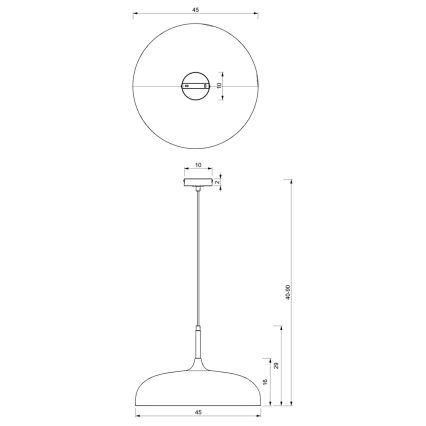 Candelabro suspenso LINCOLN 1xE27/60W/230V d. 45 cm branco