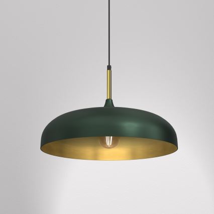 Candelabro suspenso LINCOLN 1xE27/60W/230V d. 45 cm verde