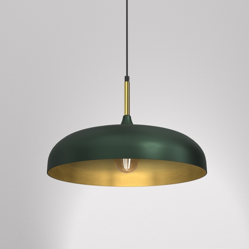 Candelabro suspenso LINCOLN 1xE27/60W/230V d. 45 cm verde