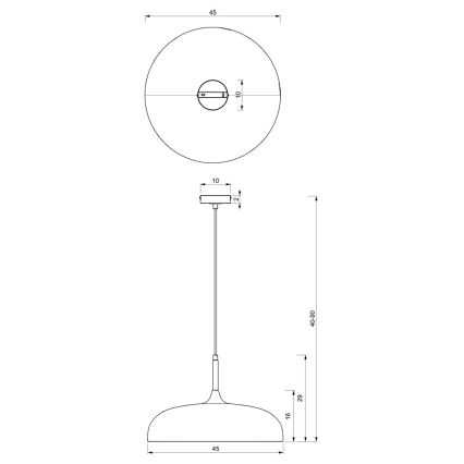 Candelabro suspenso LINCOLN 1xE27/60W/230V d. 45 cm verde