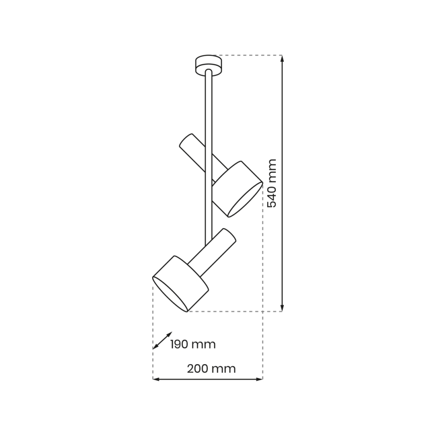 Candelabro suspenso LINTERNA 2xGX53/12W/230V preto