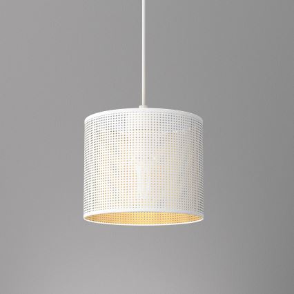 Candelabro suspenso LOFT SHADE 1xE27/60W/230V diâmetro 18 cm branco/dourado
