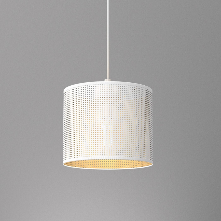 Candelabro suspenso LOFT SHADE 1xE27/60W/230V diâmetro 18 cm branco/dourado
