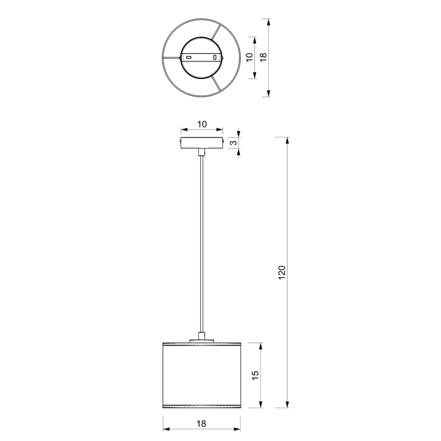 Candelabro suspenso LOFT SHADE 1xE27/60W/230V diâmetro 18 cm branco/dourado