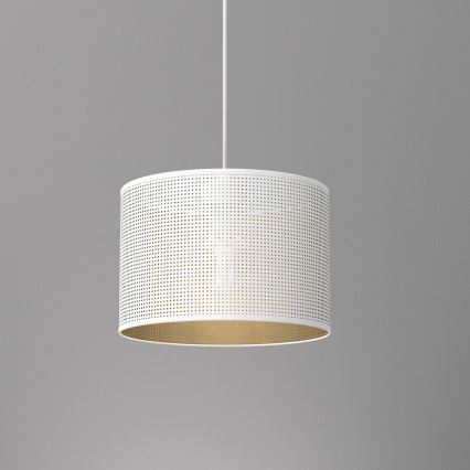 Candelabro suspenso LOFT SHADE 1xE27/60W/230V diâmetro 25 cm branco/dourado