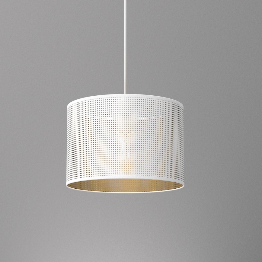 Candelabro suspenso LOFT SHADE 1xE27/60W/230V diâmetro 25 cm branco/dourado