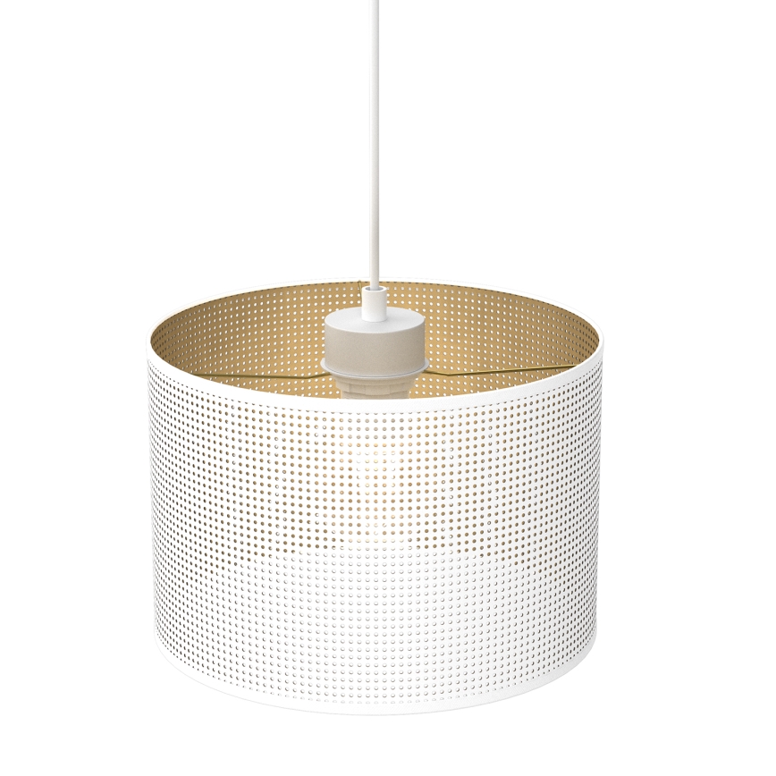 Candelabro suspenso LOFT SHADE 1xE27/60W/230V diâmetro 25 cm branco/dourado