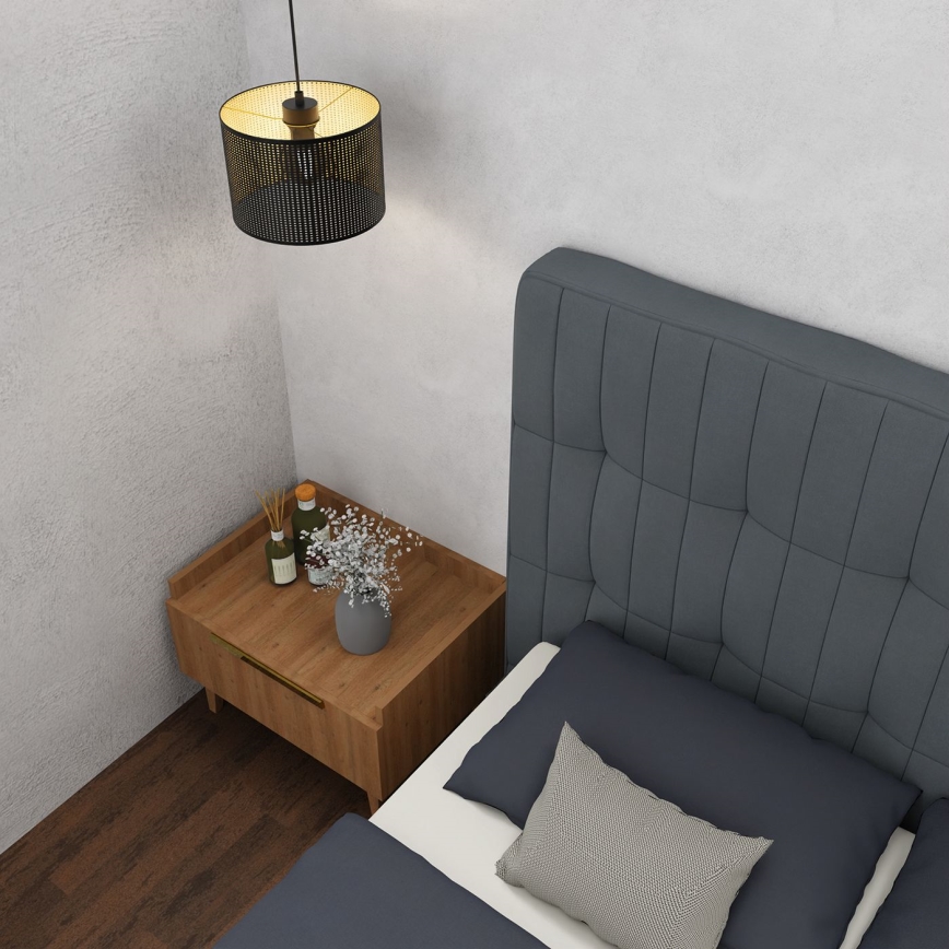 Candelabro suspenso LOFT SHADE 1xE27/60W/230V diâmetro 25 cm preto/dourado