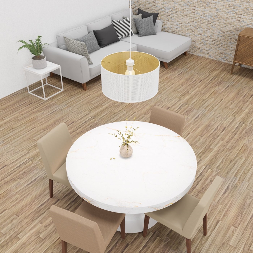 Candelabro suspenso LOFT SHADE 1xE27/60W/230V diâmetro 40 cm branco/dourado