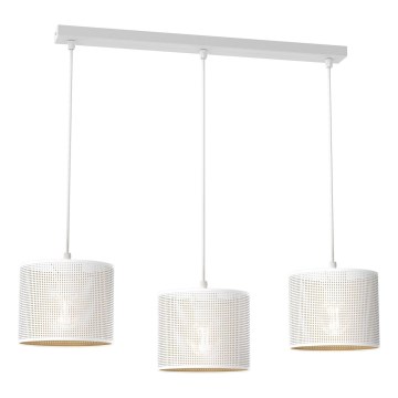 Candelabro suspenso LOFT SHADE 3xE27/60W/230V branco/dourado