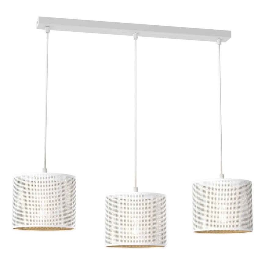 Candelabro suspenso LOFT SHADE 3xE27/60W/230V branco/dourado