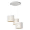 Candelabro suspenso LOFT SHADE 3xE27/60W/230V branco/dourado