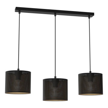Candelabro suspenso LOFT SHADE 3xE27/60W/230V preto/dourado