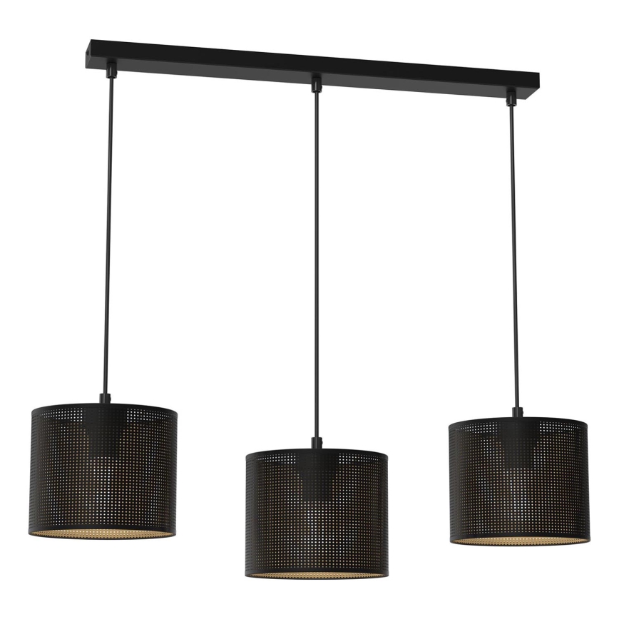 Candelabro suspenso LOFT SHADE 3xE27/60W/230V preto/dourado