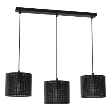Candelabro suspenso LOFT SHADE 3xE27/60W/230V preto