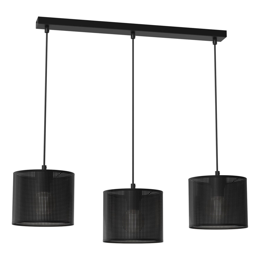 Candelabro suspenso LOFT SHADE 3xE27/60W/230V preto