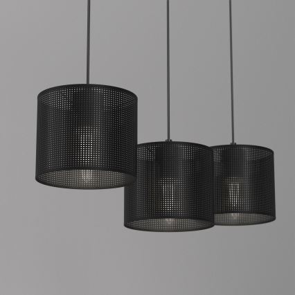 Candelabro suspenso LOFT SHADE 3xE27/60W/230V preto